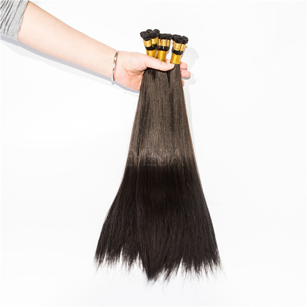 Silk straight hand tied hair weft  LJ32